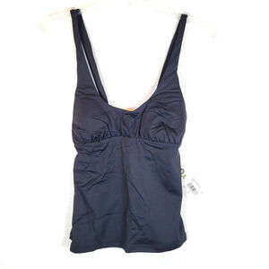 pRana Womens Mallorca Tankini Swimwear Bikini Top Size XS Black Adjustable Lined